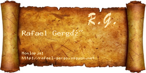 Rafael Gergő névjegykártya